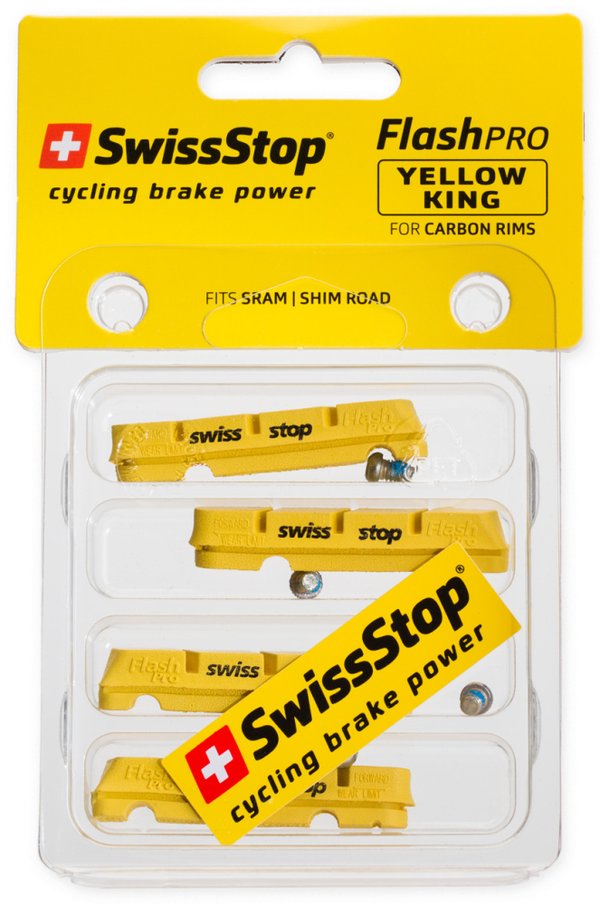 SwissStop - FlashPro Shimano/SRAM Road Carbon, yellow, 2 Paar